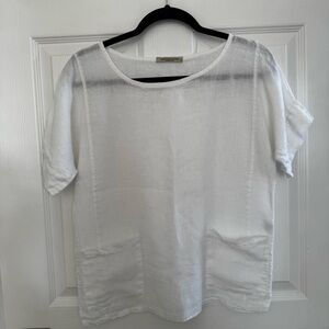 Chic White Linen Women's Top